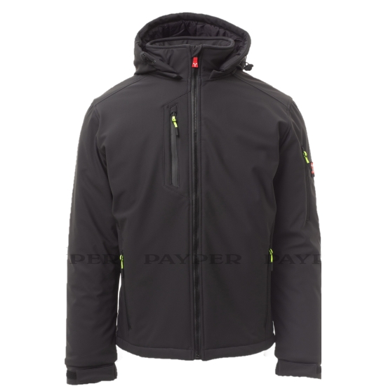 KURTKA ZIMOWA  z kapturem  CREEK PAD ocieplana/ nieprzemakalna wyściełany soft-shell